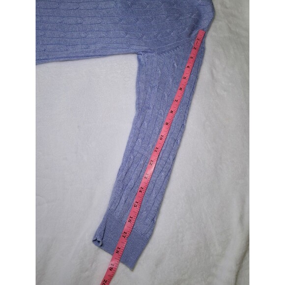 J. Crew V-Neck Cable Knit Sweater Pullover 100% Linen Light Purple Size S - Picture 8 of 9